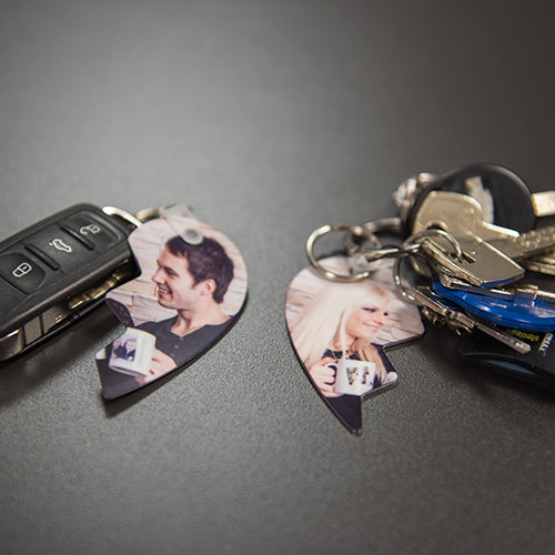 Aluminium Heart Key Ring Tag – Double-Sided Semi-Gloss Sublimation Keychain for Custom Printing