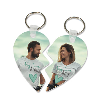 Aluminium Heart Key Ring Tag – Double-Sided Semi-Gloss Sublimation Keychain for Custom Printing