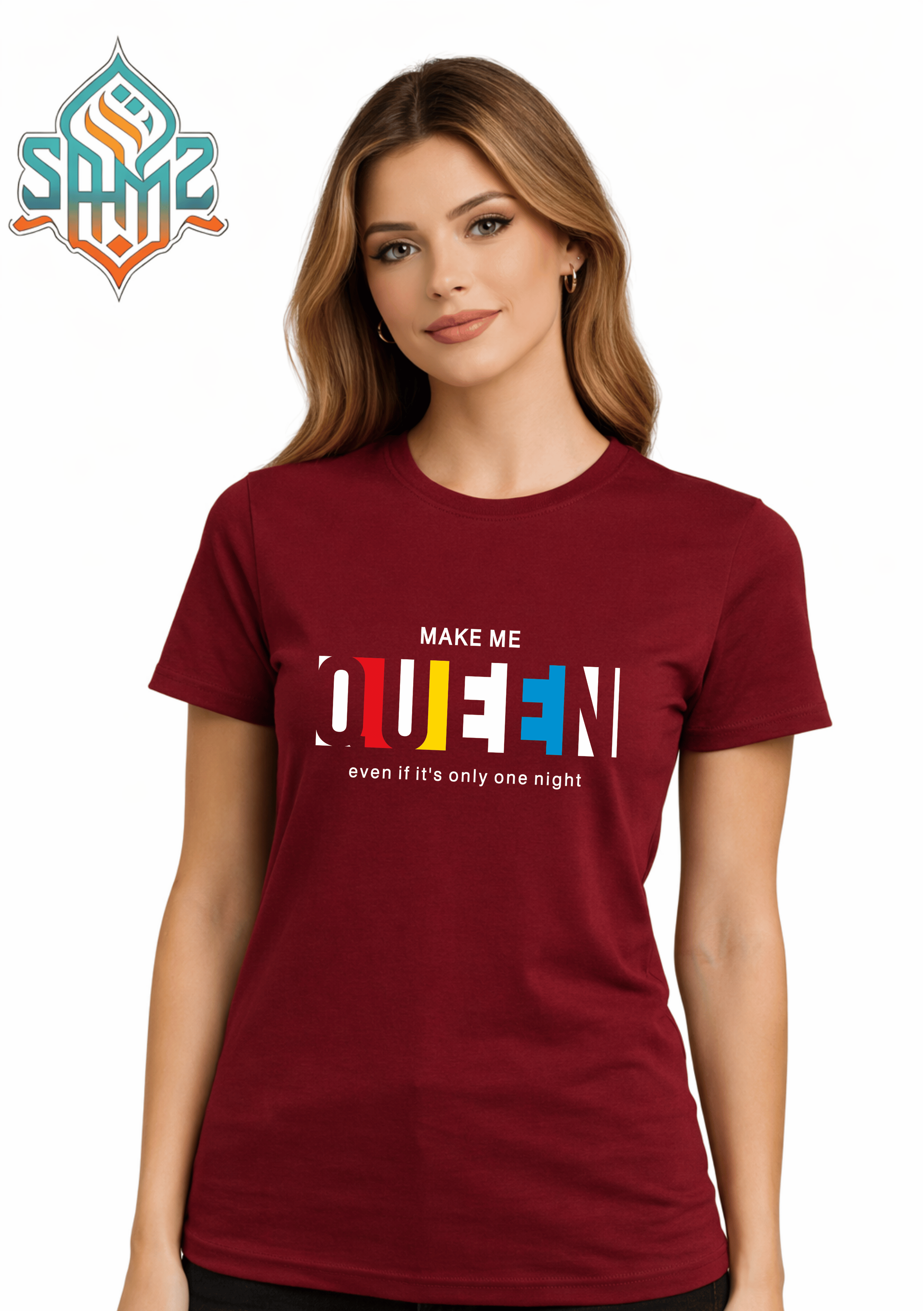 Queen Typography – Premium DTF Transfer Print for T-Shirts | Custom Heat Transfer Unisex | High Quality Shirt Printing | SAMZ 24