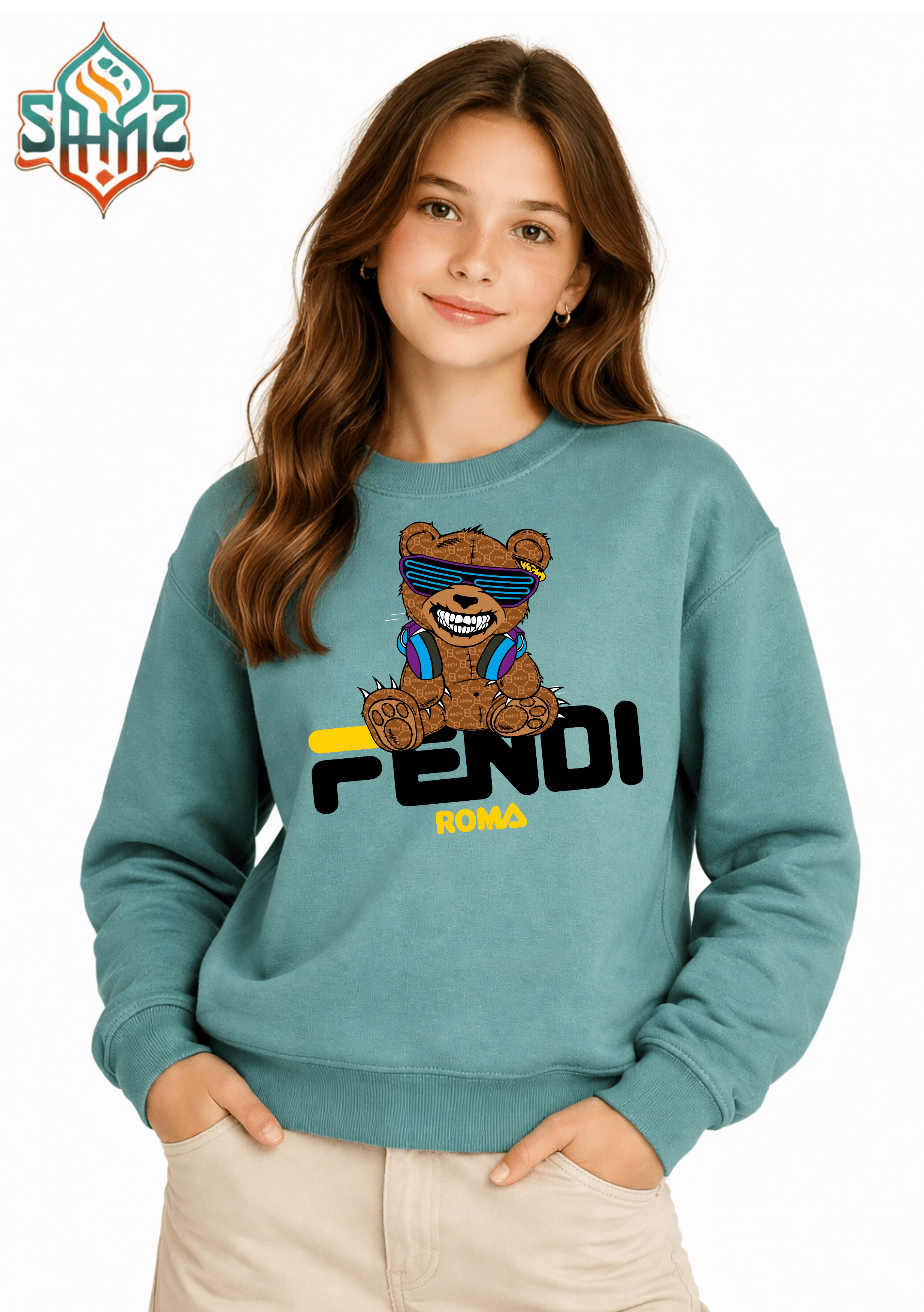 Fendi Teddy ROMA – Premium DTF Transfer Print for T-Shirts | Custom Heat Transfer Unisex | High Quality Shirt Printing | SAMZ 24