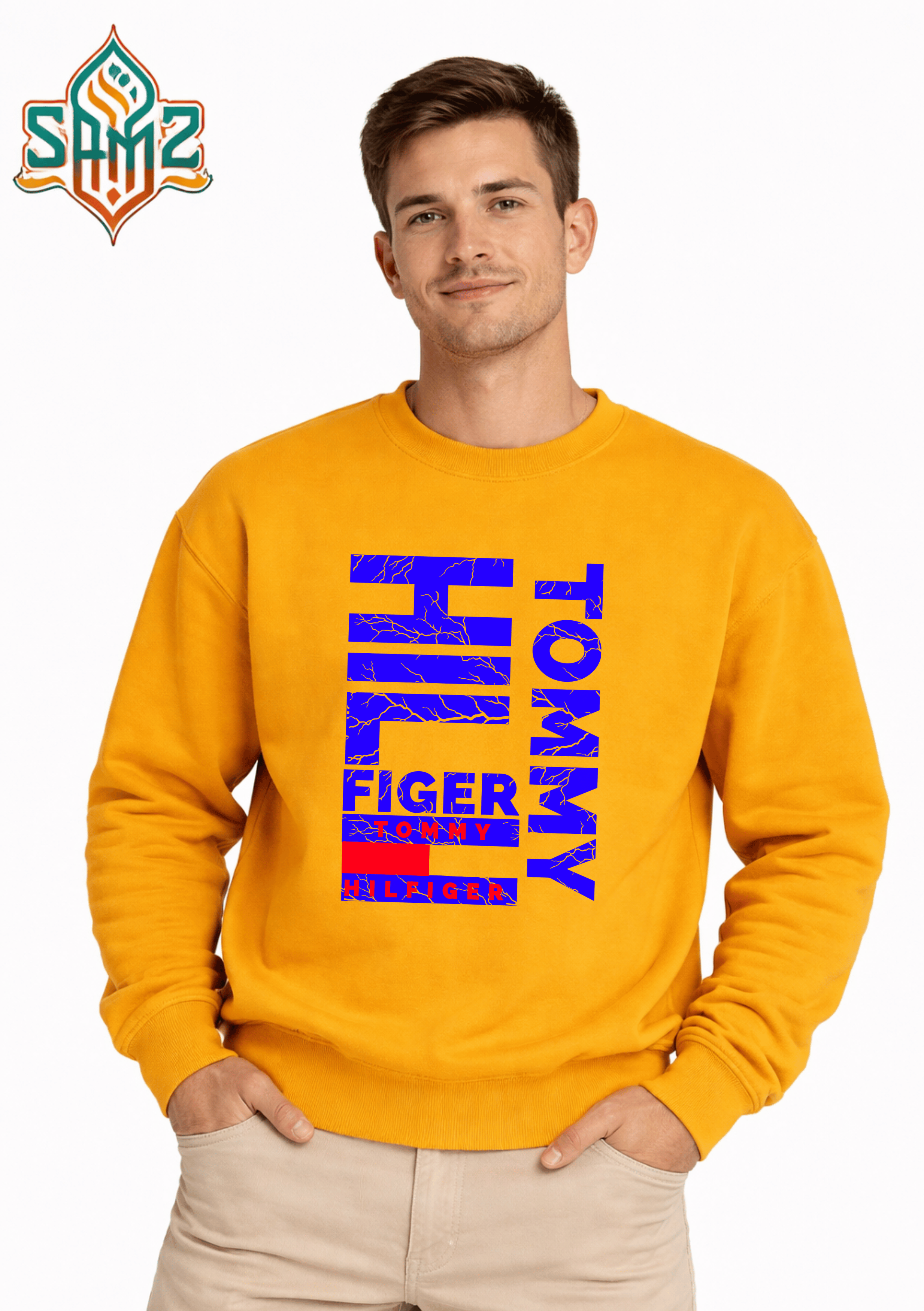 Tommy Hilfiger Crack Texture – Premium DTF Transfer Print for T-Shirts | Custom Heat Transfer Unisex | High Quality Shirt Printing | SAMZ 24