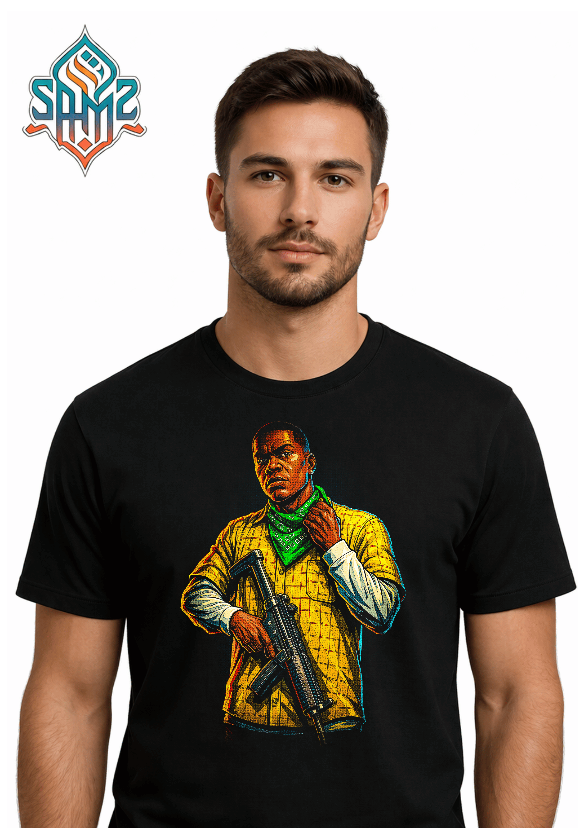 Franklin Gta 5 Character – Premium DTF Transfer Print for T-Shirts | Custom Heat Transfer Design Unisex | High Quality Shirt Printing | SAMZ 24