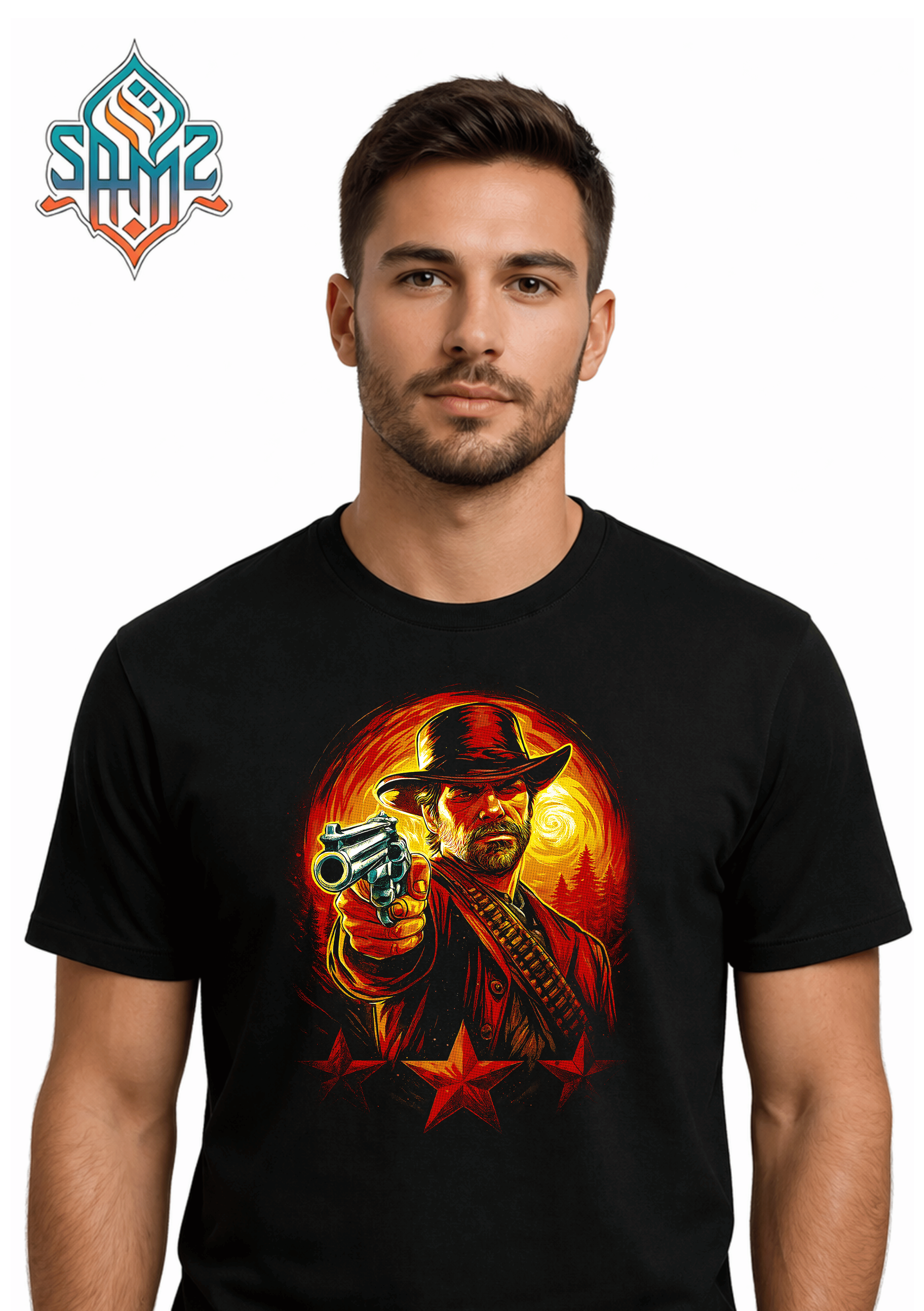 Red Dead Redemption Abstract Art  – Premium DTF Transfer Print for T-Shirts | Custom Heat Transfer Design Unisex | High Quality Shirt Printing | SAMZ 24