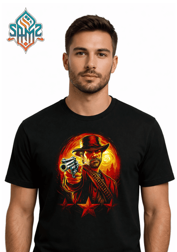 Red Dead Redemption Abstract Art  – Premium DTF Transfer Print for T-Shirts | Custom Heat Transfer Design Unisex | High Quality Shirt Printing | SAMZ 24