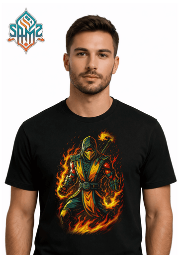 Fire Ninja Warrior Masked – Premium DTF Transfer Print for T-Shirts | Custom Heat Transfer Design Unisex | High Quality Shirt Printing | SAMZ 24