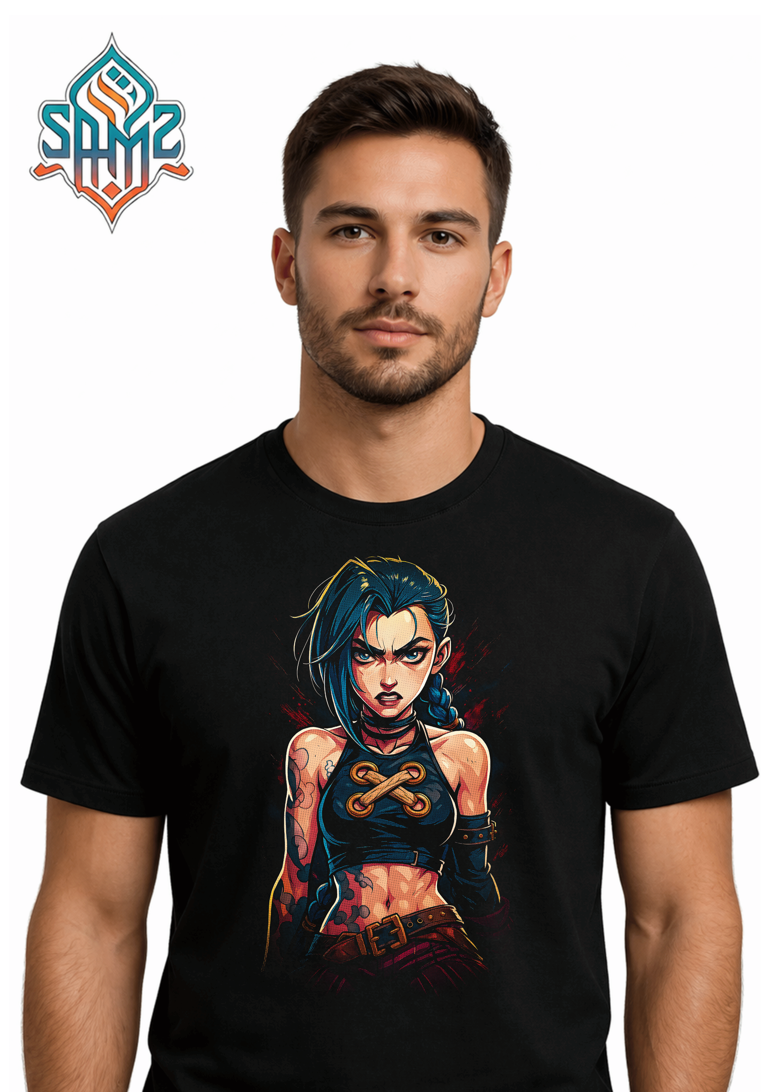 Anime Fighter Girl – Premium DTF Transfer Print for T-Shirts | Custom Heat Transfer Design Unisex | High Quality Shirt Printing | SAMZ 24