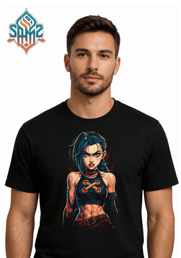 Anime Fighter Girl – Premium DTF Transfer Print for T-Shirts | Custom Heat Transfer Design Unisex | High Quality Shirt Printing | SAMZ 24