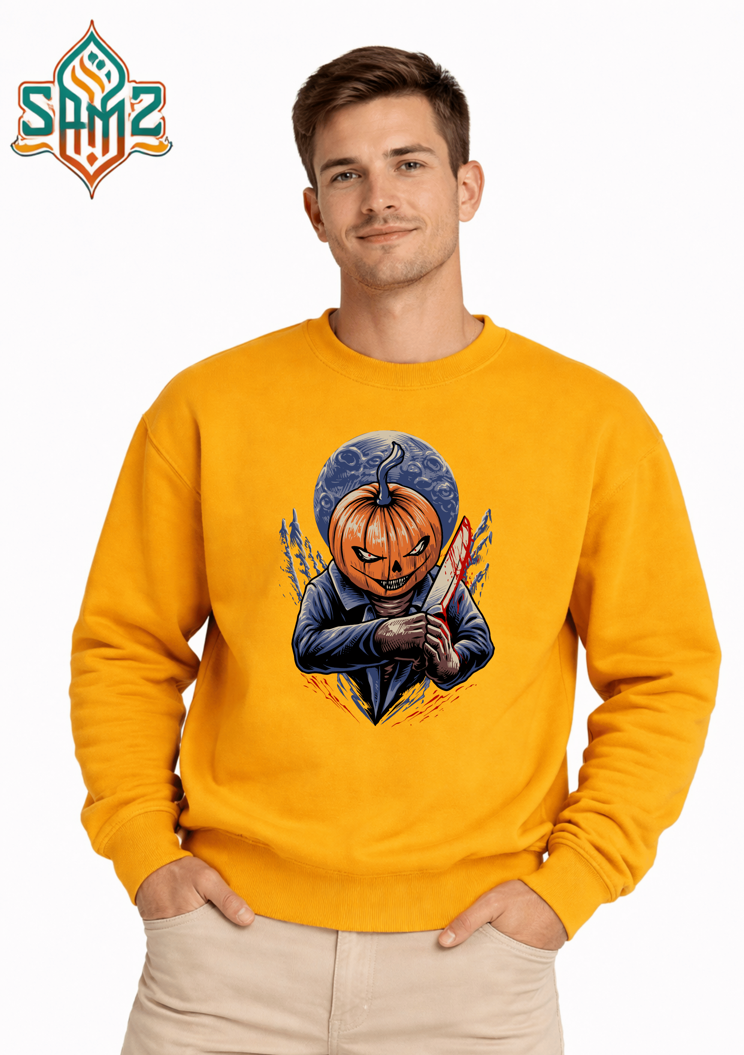 Dark Knife Pumpkin Killer  – Premium DTF Transfer Print for T-Shirts | Custom Heat Transfer Unisex | High Quality Shirt Printing | SAMZ 24