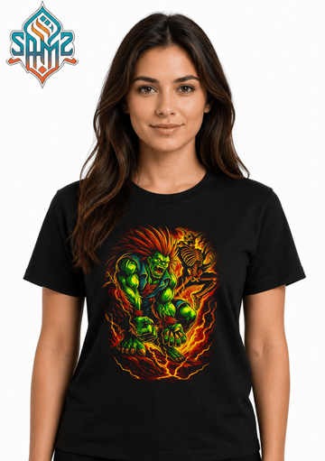 Blanka Street Fighter – Premium DTF Transfer Print for T-Shirts | Custom Heat Transfer Design Unisex | High Quality Shirt Printing | SAMZ 24