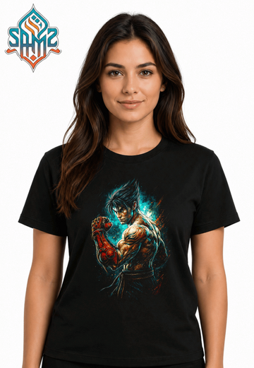Jin Kazama Power Pose Dynamic – Premium DTF Transfer Print for T-Shirts | Custom Heat Transfer Design Unisex | High Quality Shirt Printing | SAMZ 24