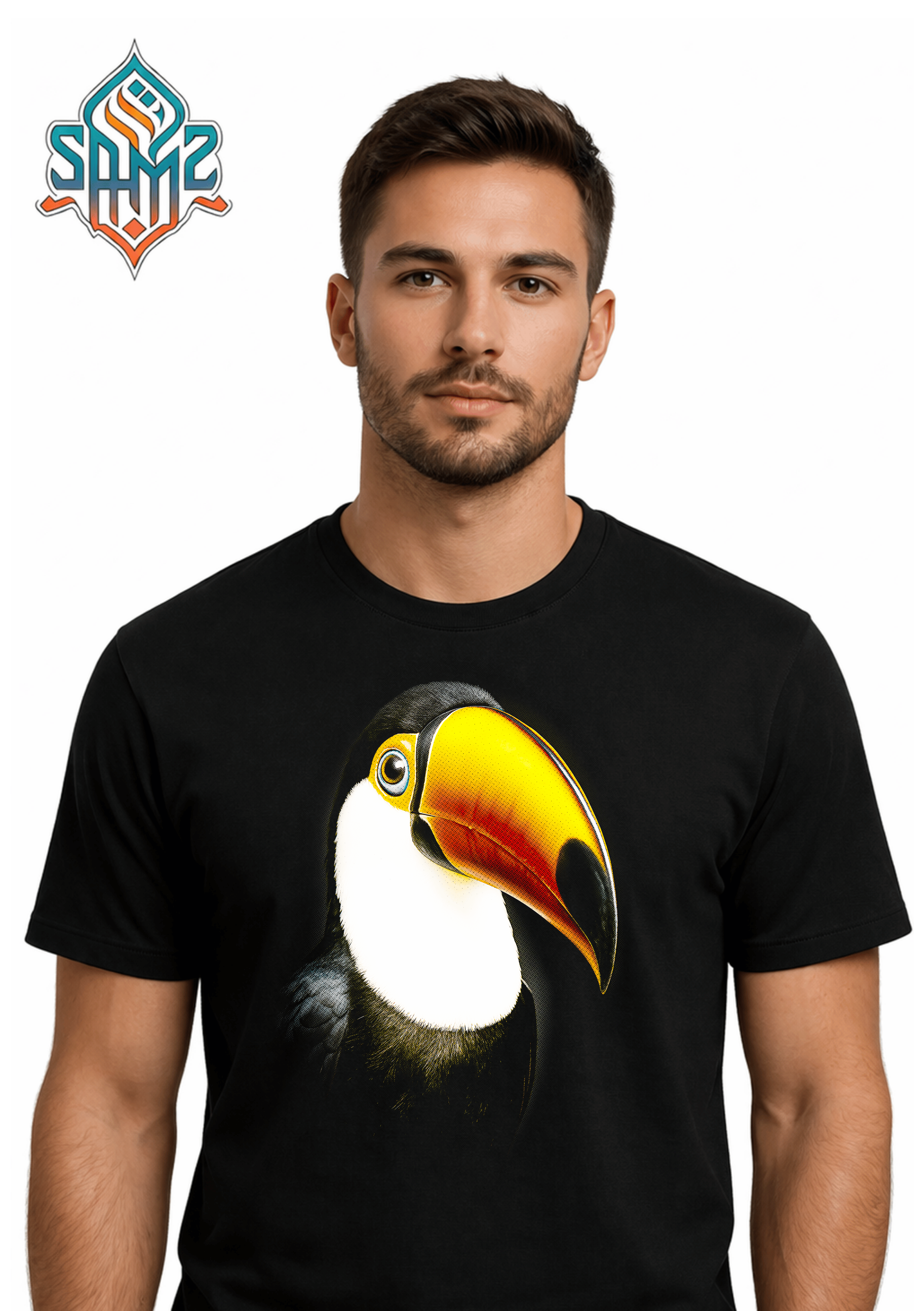 Vibrant Toucan Portrait – Premium DTF Transfer Print for T-Shirts | Custom Heat Transfer Design Unisex | High Quality Shirt Printing | SAMZ 24