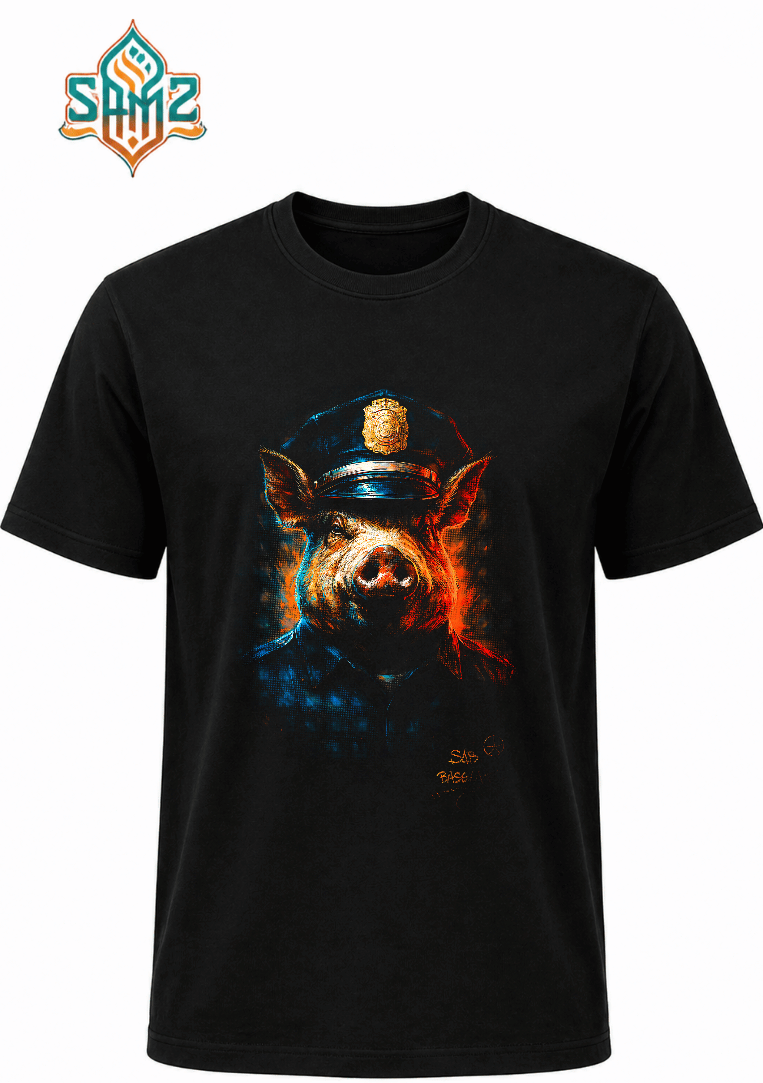 Piggy Cop Bold Print – Premium DTF Transfer Print for T-Shirts | Custom Heat Transfer Design Unisex | High Quality Shirt Printing | SAMZ 24