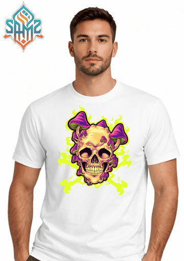 Mushroom Skull – Premium DTF Transfer Print for T-Shirts | Custom Heat Transfer Design Unisex | High Quality Shirt Printing | SAMZ 24