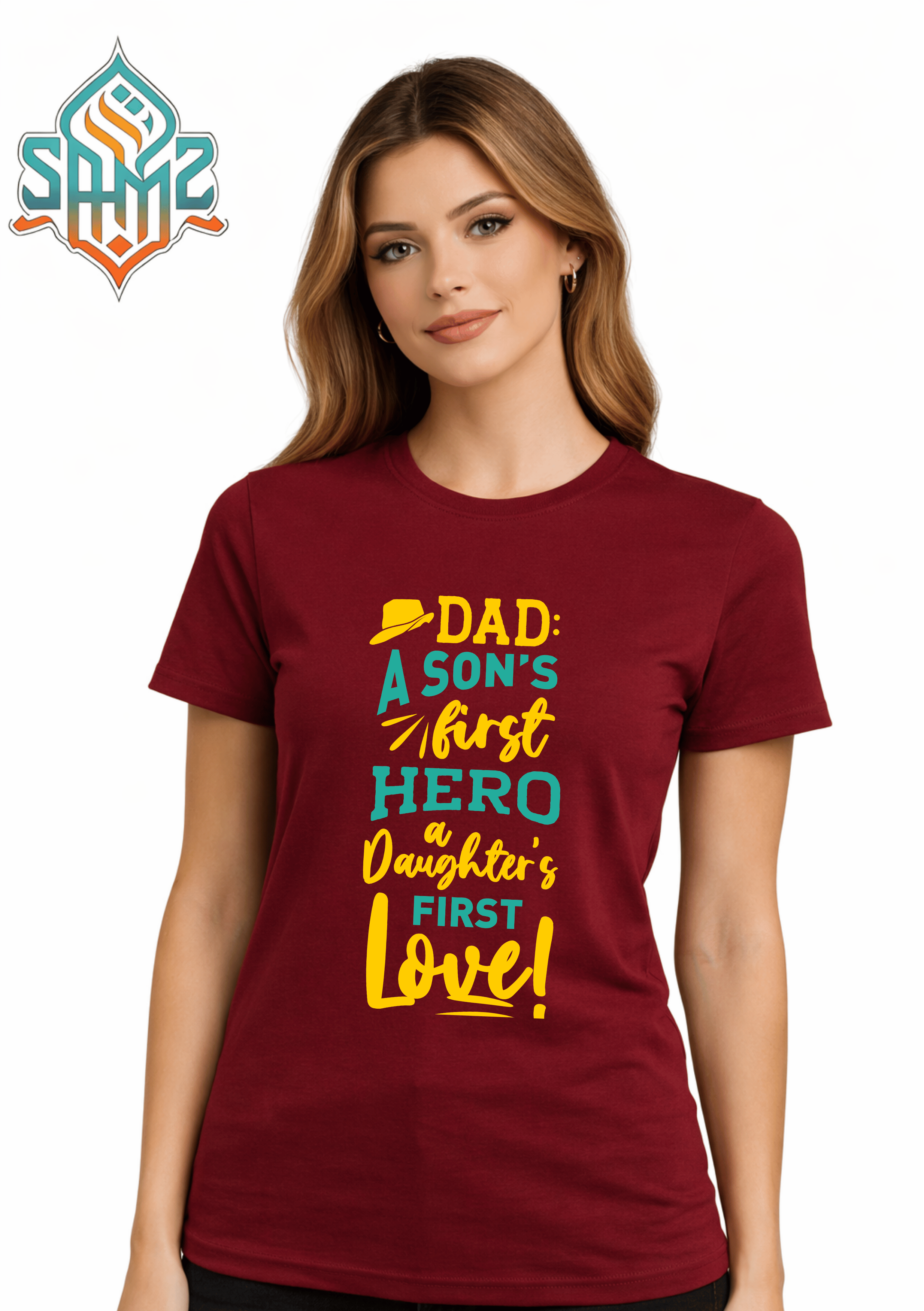 DAD A Son's First Hero , A Daughter's First Love – Premium DTF Transfer Print for T-Shirts | Custom Heat Transfer Unisex | High Quality Shirt Printing | SAMZ 24