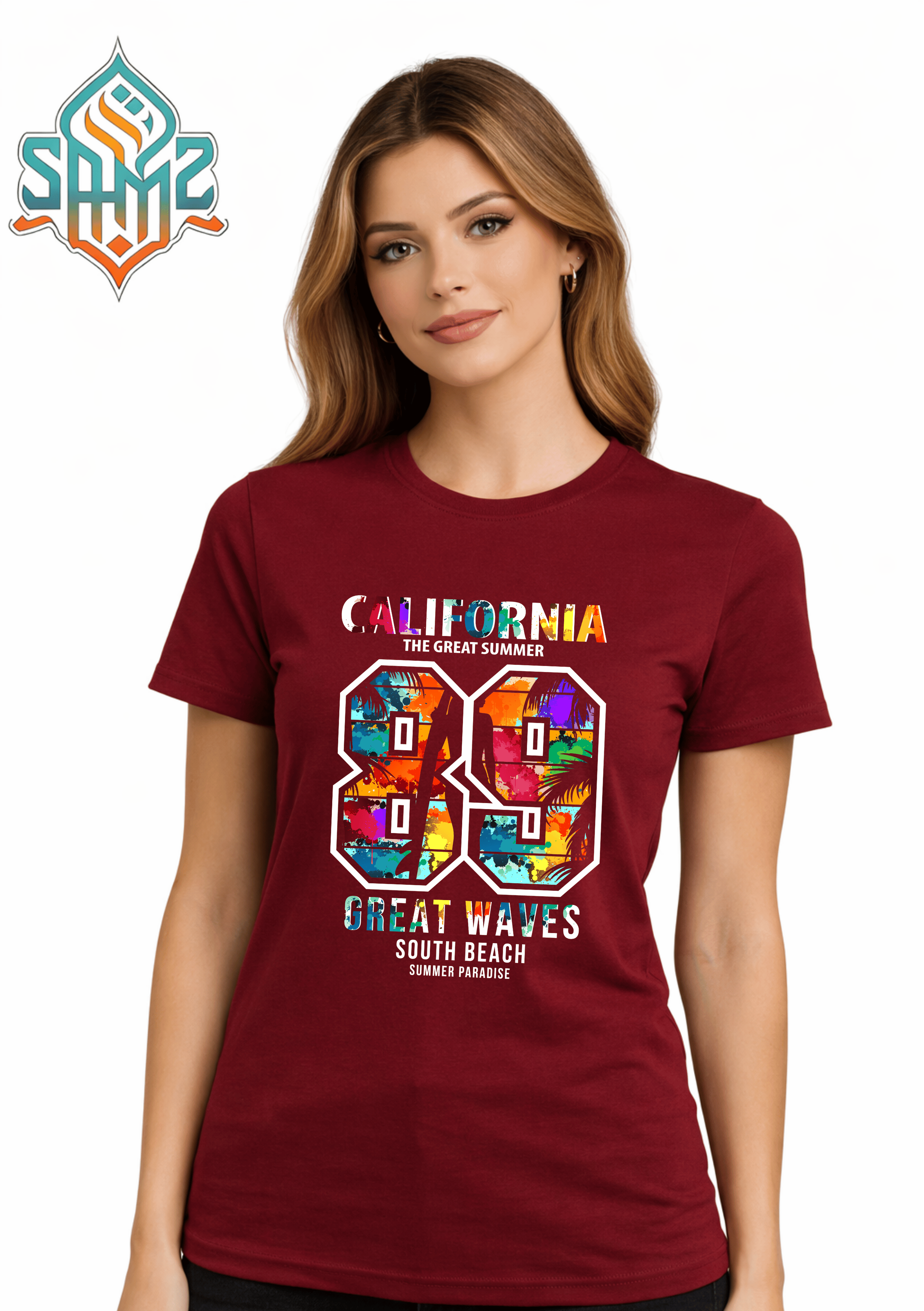 California Summer 89 – Premium DTF Transfer Print for T-Shirts | Custom Heat Transfer Unisex | High Quality Shirt Printing | SAMZ 24