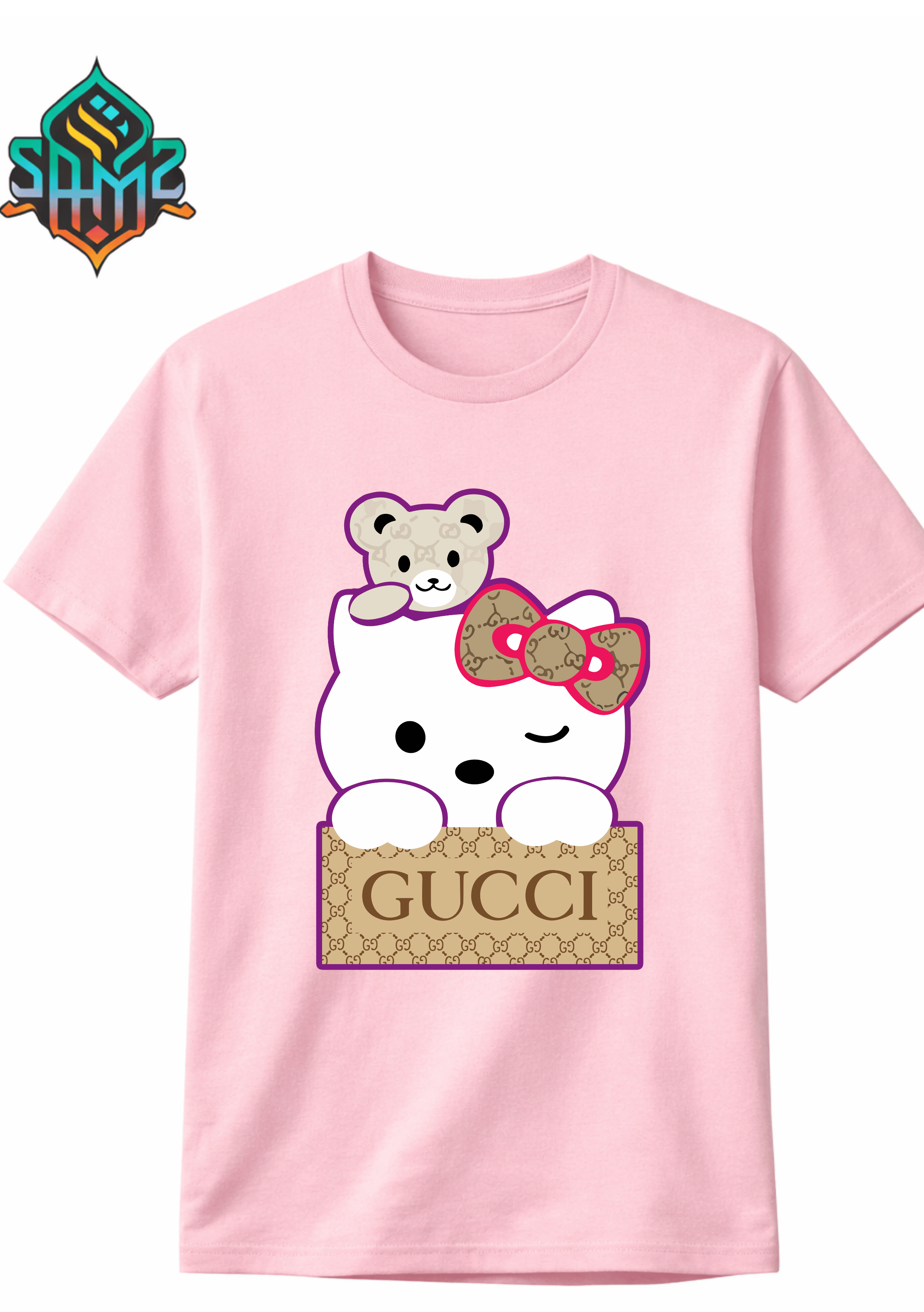 Hello Kitty Gucci – Premium DTF Transfer Print for T-Shirts | Custom Heat Transfer Design for Men Women Kids | High Quality Graphic Shirt Printing | SAMZ 24
