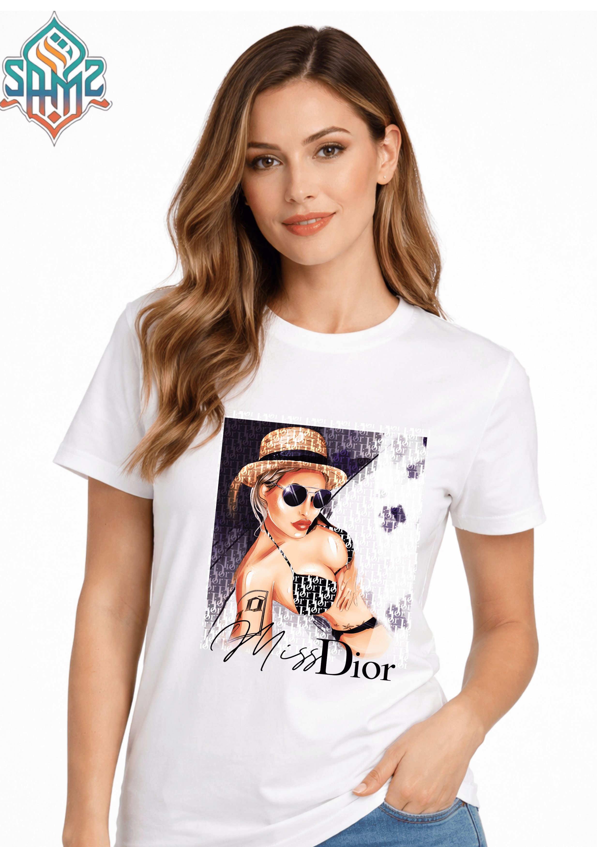 WOMAN DIOR – Premium DTF Transfer Print for T-Shirts | Custom Heat Transfer Design for Men Women Kids | High Quality Graphic Shirt Printing | SAMZ 24