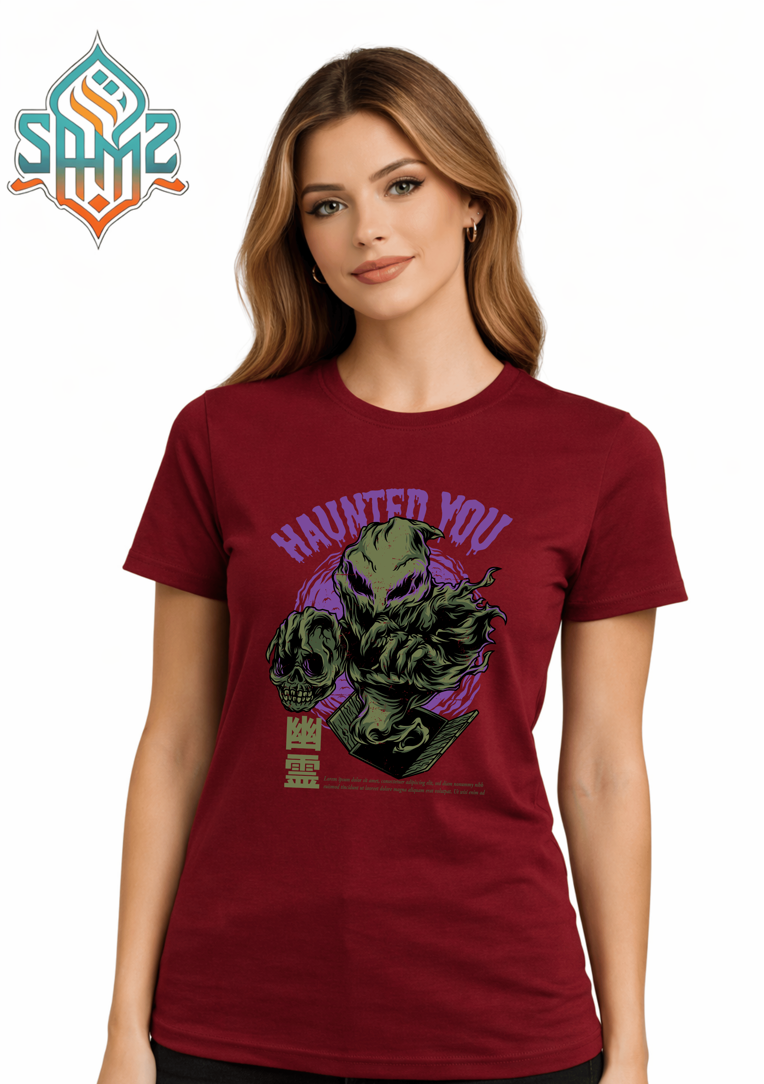 HAUNTED YOU Skull – Premium DTF Transfer Print for T-Shirts | Custom Heat Transfer Unisex | High Quality Shirt Printing | SAMZ 24
