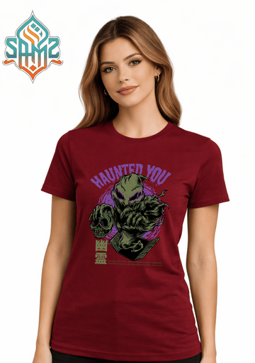 HAUNTED YOU Skull – Premium DTF Transfer Print for T-Shirts | Custom Heat Transfer Unisex | High Quality Shirt Printing | SAMZ 24