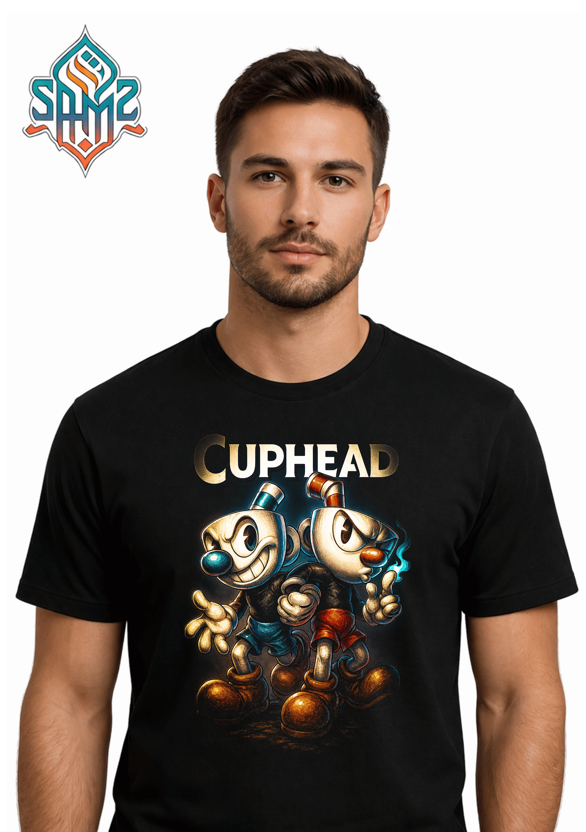 Cuphead Cartoon Duo – Premium DTF Transfer Print for T-Shirts | Custom Heat Transfer Design Unisex | High Quality Shirt Printing | SAMZ 24