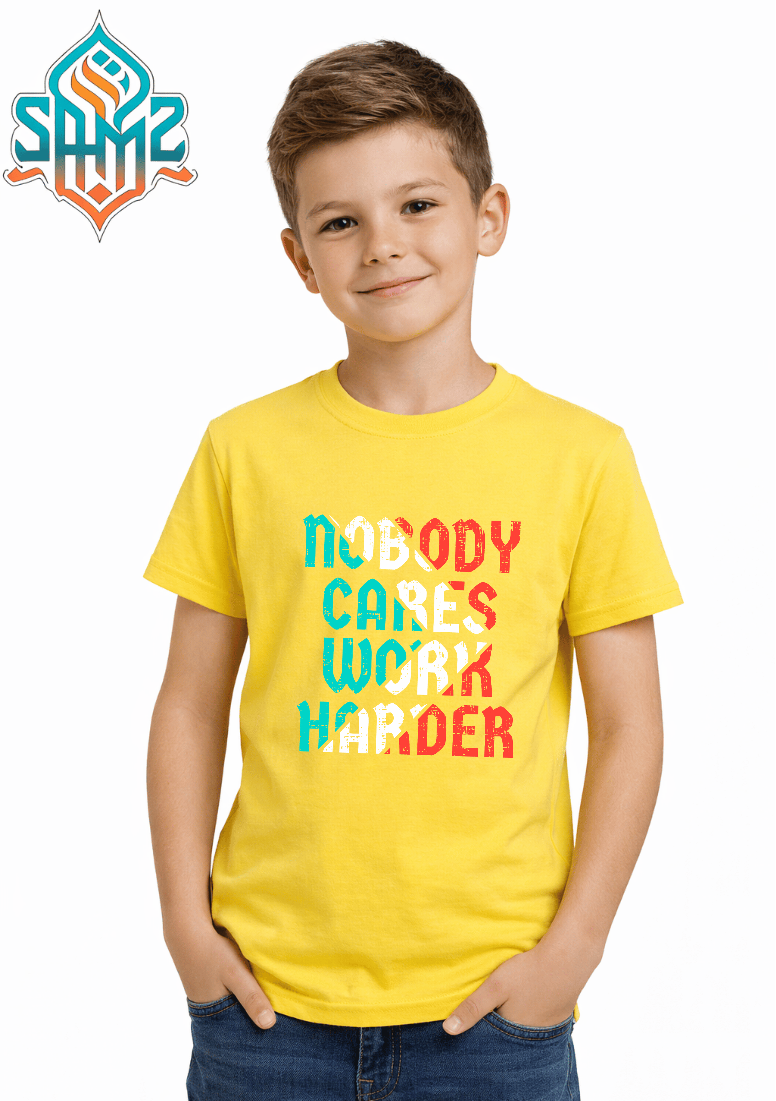 Nobody Cares Work Harder – Premium DTF Transfer Print for T-Shirts | Custom Heat Transfer Design Unisex | High Quality Shirt Printing | SAMZ 24