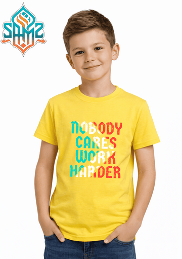 Nobody Cares Work Harder – Premium DTF Transfer Print for T-Shirts | Custom Heat Transfer Design Unisex | High Quality Shirt Printing | SAMZ 24