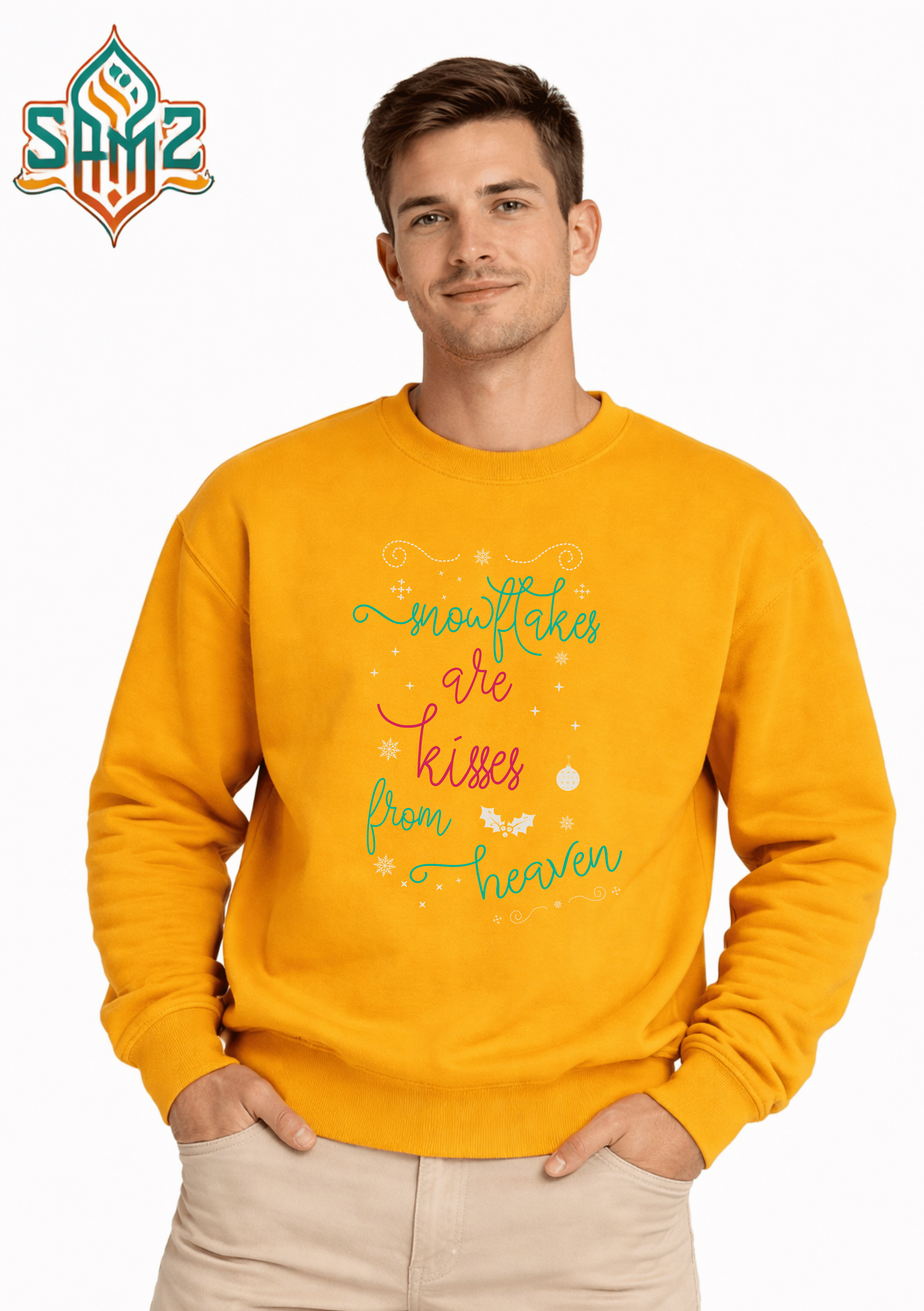 Snowflakes Are Kisses From Heaven  – Premium DTF Transfer Print for T-Shirts | Custom Heat Transfer Unisex | High Quality Shirt Printing | SAMZ 24