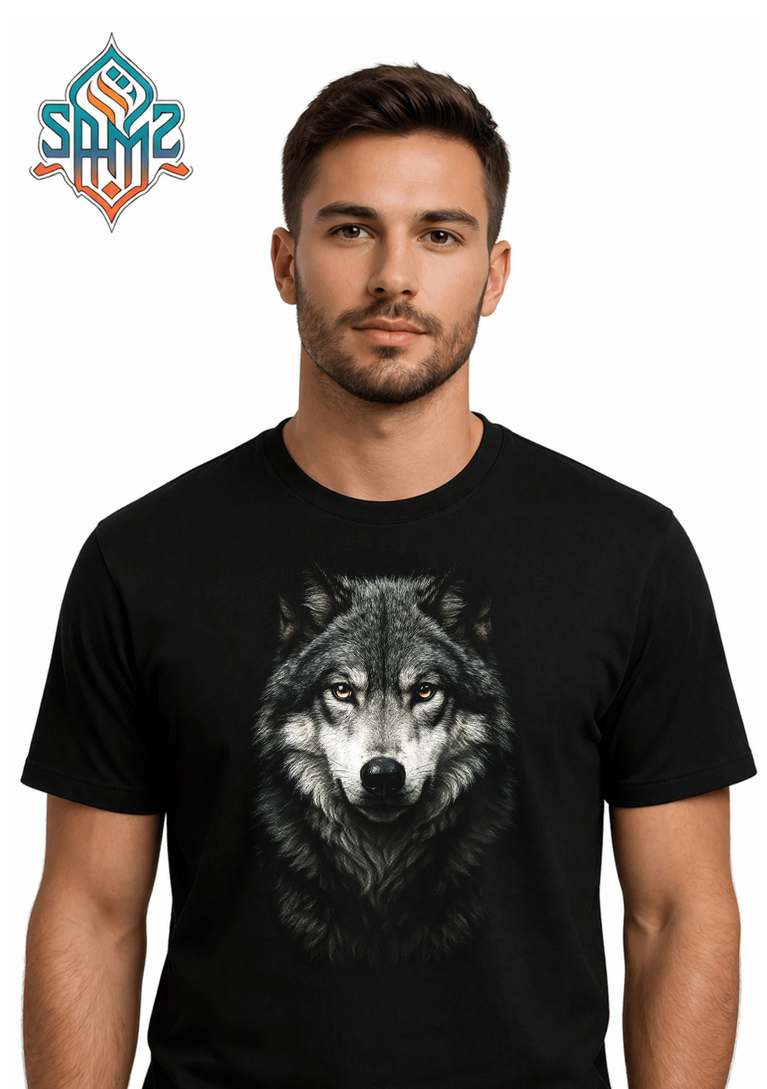 Majestic Wolf Portrait – Premium DTF Transfer Print for T-Shirts | Custom Heat Transfer Design Unisex | High Quality Shirt Printing | SAMZ 24