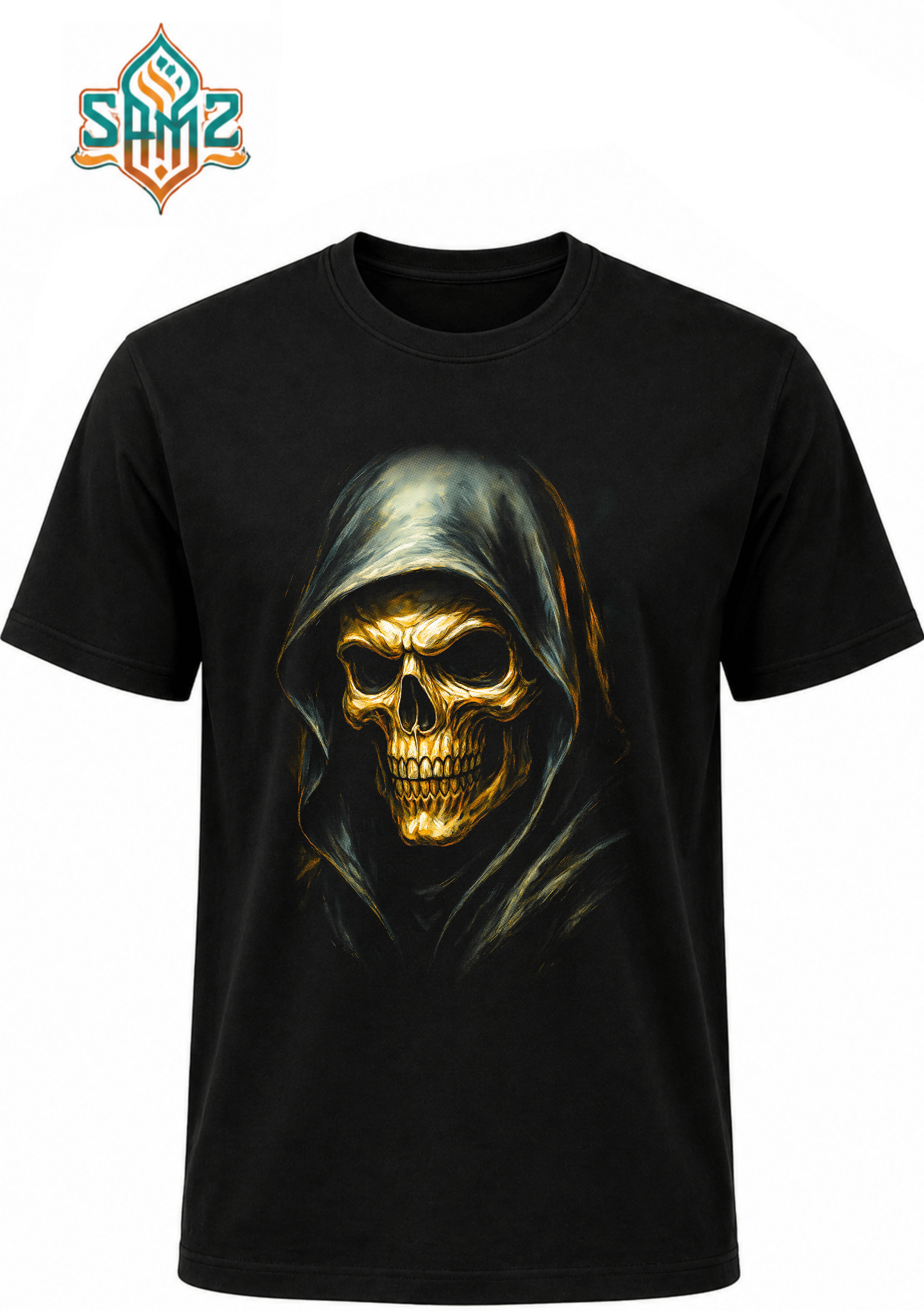 Hooded Skull – Premium DTF Transfer Print for T-Shirts | Custom Heat Transfer Design Unisex | High Quality Shirt Printing | SAMZ 24