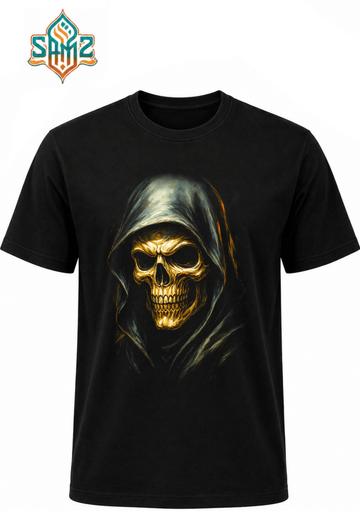 Hooded Skull – Premium DTF Transfer Print for T-Shirts | Custom Heat Transfer Design Unisex | High Quality Shirt Printing | SAMZ 24