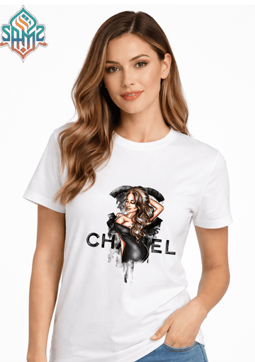WOMAN CHANEL – Premium DTF Transfer Print for T-Shirts | Custom Heat Transfer Design for Men Women Kids | High Quality Graphic Shirt Printing | SAMZ 24