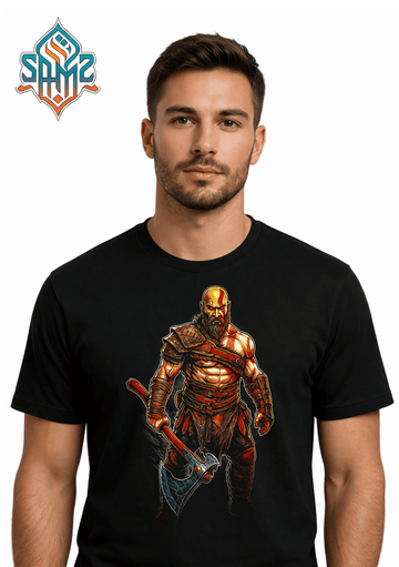 God of War Kratos Style Warrior – Premium DTF Transfer Print for T-Shirts | Custom Heat Transfer Design Unisex | High Quality Shirt Printing | SAMZ 24