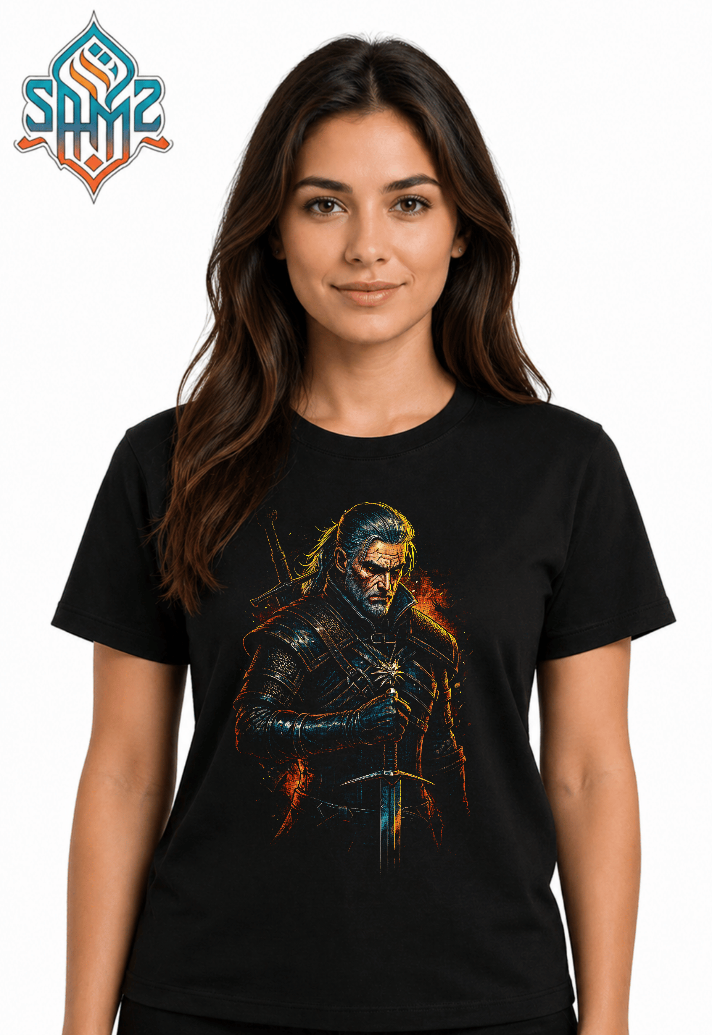 The Witcher Modern Flux Art – Premium DTF Transfer Print for T-Shirts | Custom Heat Transfer Design Unisex | High Quality Shirt Printing | SAMZ 24