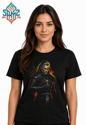 The Witcher Modern Flux Art – Premium DTF Transfer Print for T-Shirts | Custom Heat Transfer Design Unisex | High Quality Shirt Printing | SAMZ 24