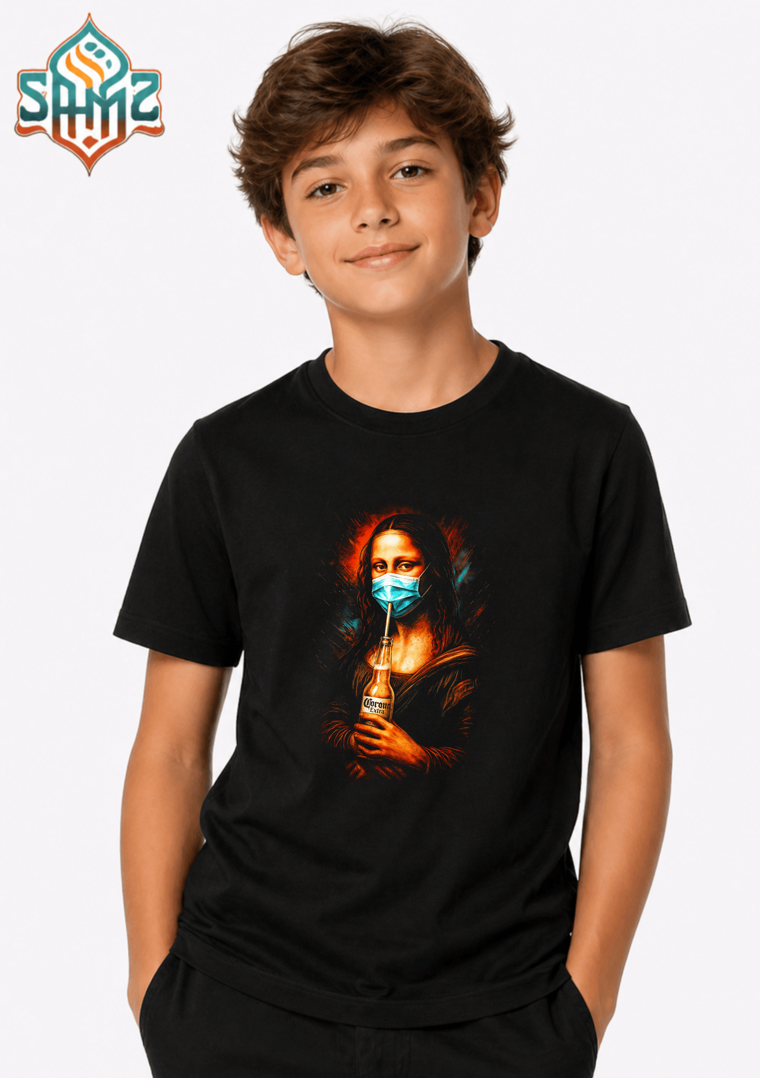 Mona Lisa With The Beer - Premium DTF Transfer Print for T-Shirts | Custom Heat Transfer Design Unisex | High Quality Shirt Printing | SAMZ 24