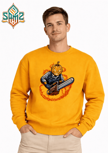 Chainsaw Pumpkin Slayer  – Premium DTF Transfer Print for T-Shirts | Custom Heat Transfer Unisex | High Quality Shirt Printing | SAMZ 24