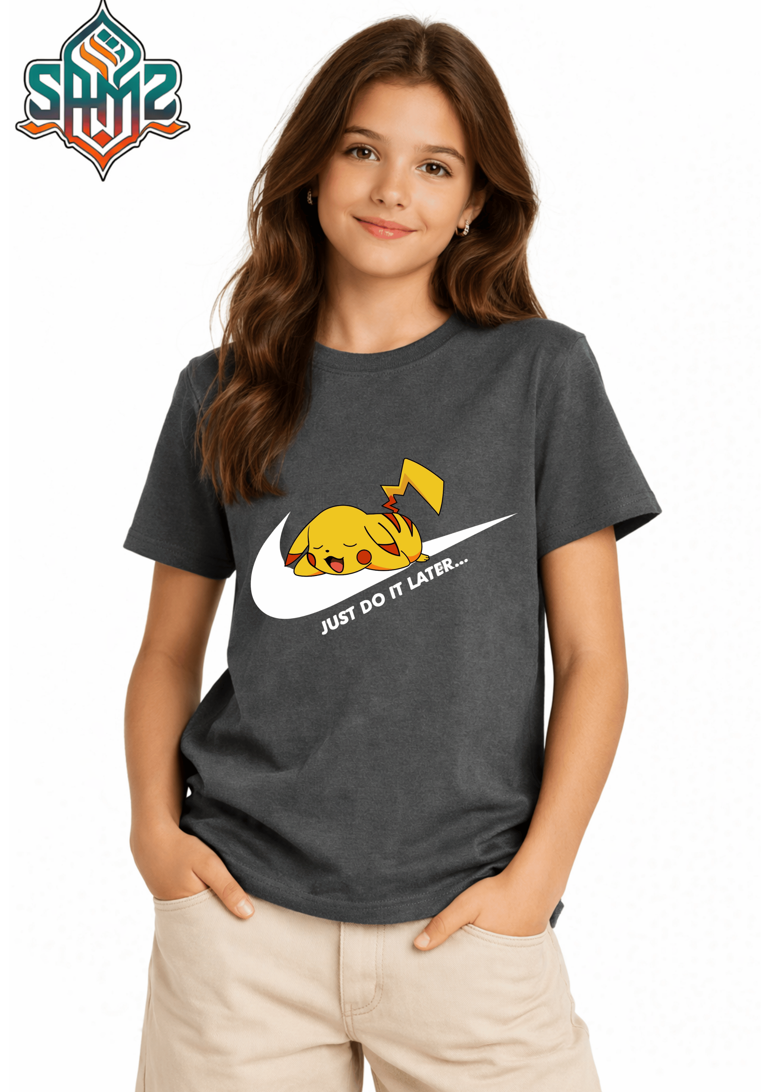 Just Do It Later Pikachu Nike – Premium DTF Transfer Print for T-Shirts | Custom Heat Transfer Design for Men Women Kids | High Quality Graphic Shirt Printing | SAMZ 24