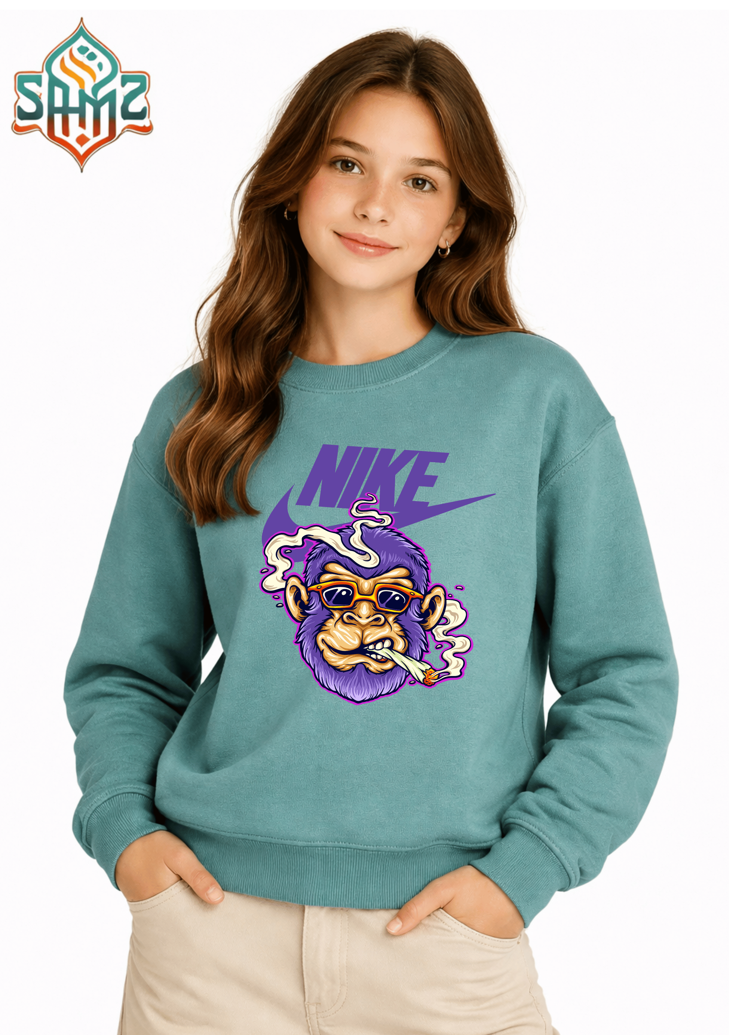 Smoking Monkey – Premium DTF Transfer Print for T-Shirts | Custom Heat Transfer Unisex | High Quality Shirt Printing | SAMZ 24