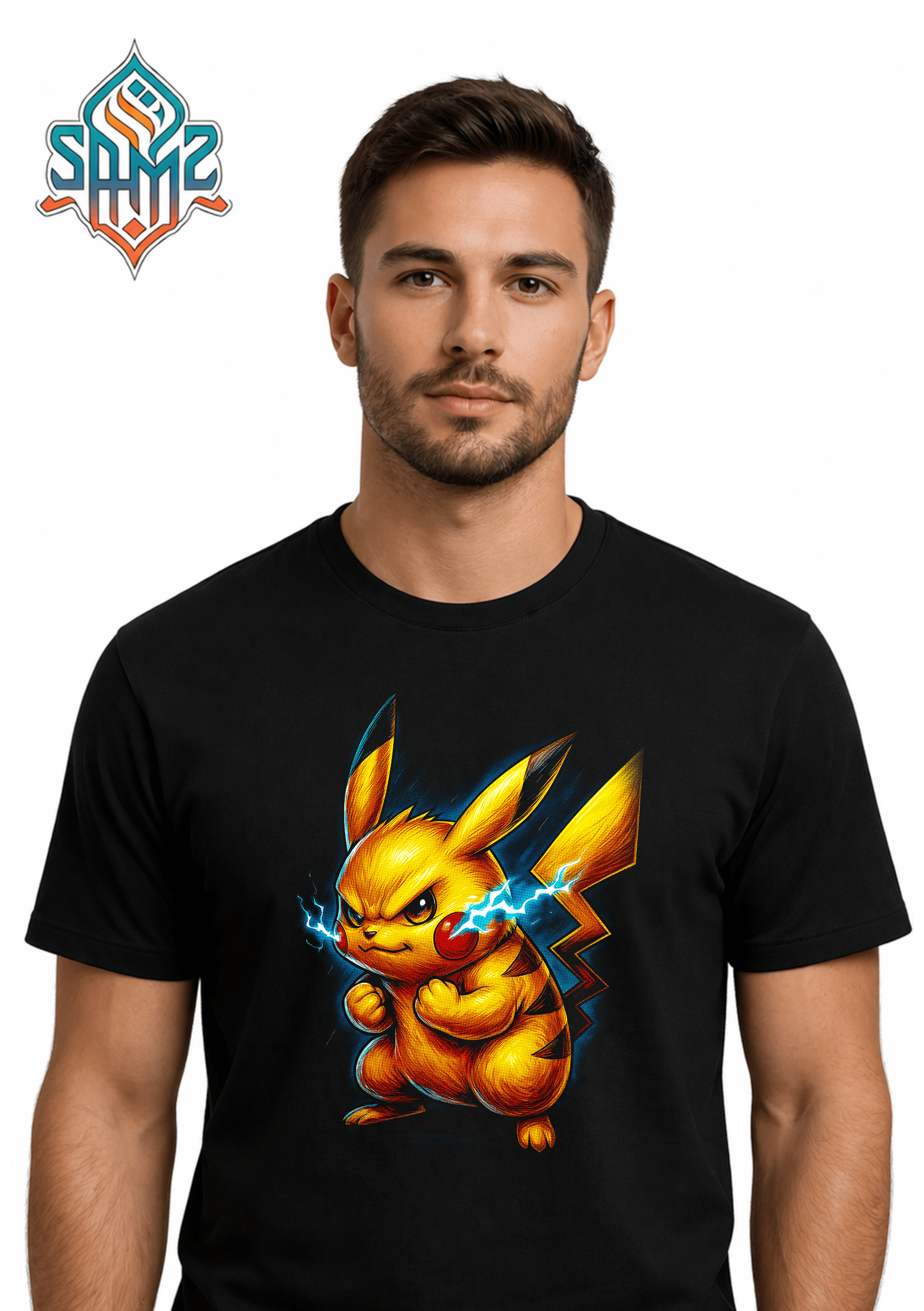 Angry Electric Pikachu Power – Premium DTF Transfer Print for T-Shirts | Custom Heat Transfer Design Unisex | High Quality Shirt Printing | SAMZ 24