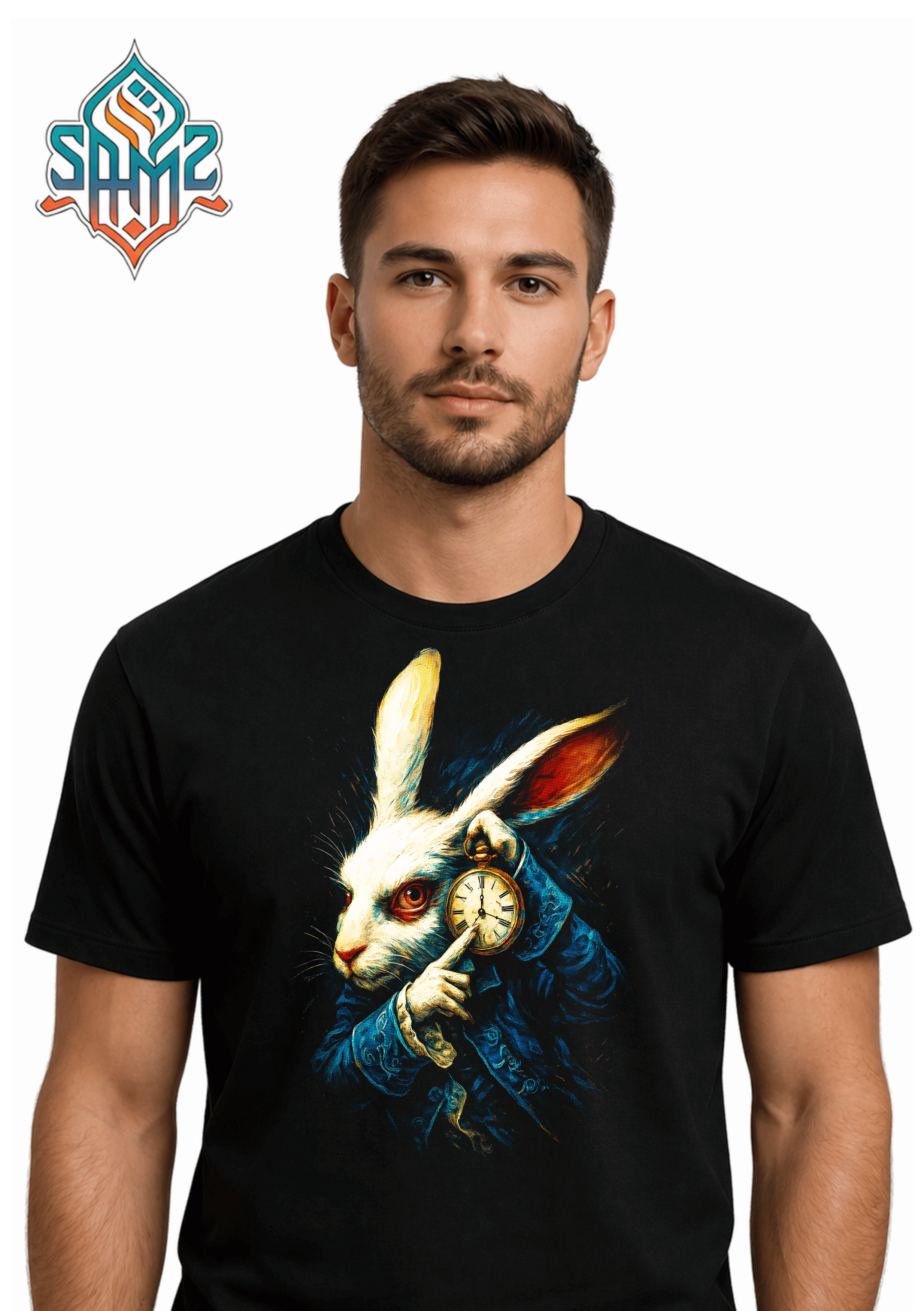 Alice in Wonderland Rabbit – Premium DTF Transfer Print for T-Shirts | Custom Heat Transfer Design Unisex | High Quality Shirt Printing | SAMZ 24