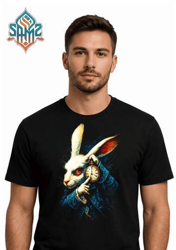 Alice in Wonderland Rabbit – Premium DTF Transfer Print for T-Shirts | Custom Heat Transfer Design Unisex | High Quality Shirt Printing | SAMZ 24