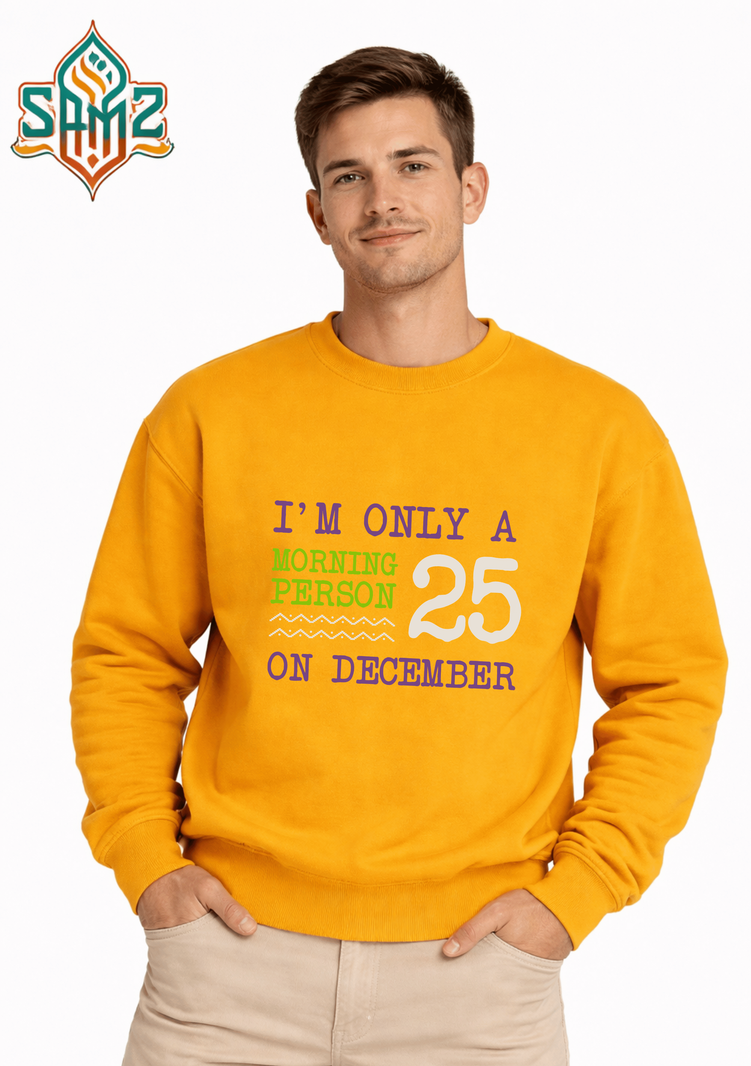 I Am Only A Morning Person On December 25  – Premium DTF Transfer Print for T-Shirts | Custom Heat Transfer Unisex | High Quality Shirt Printing | SAMZ 24