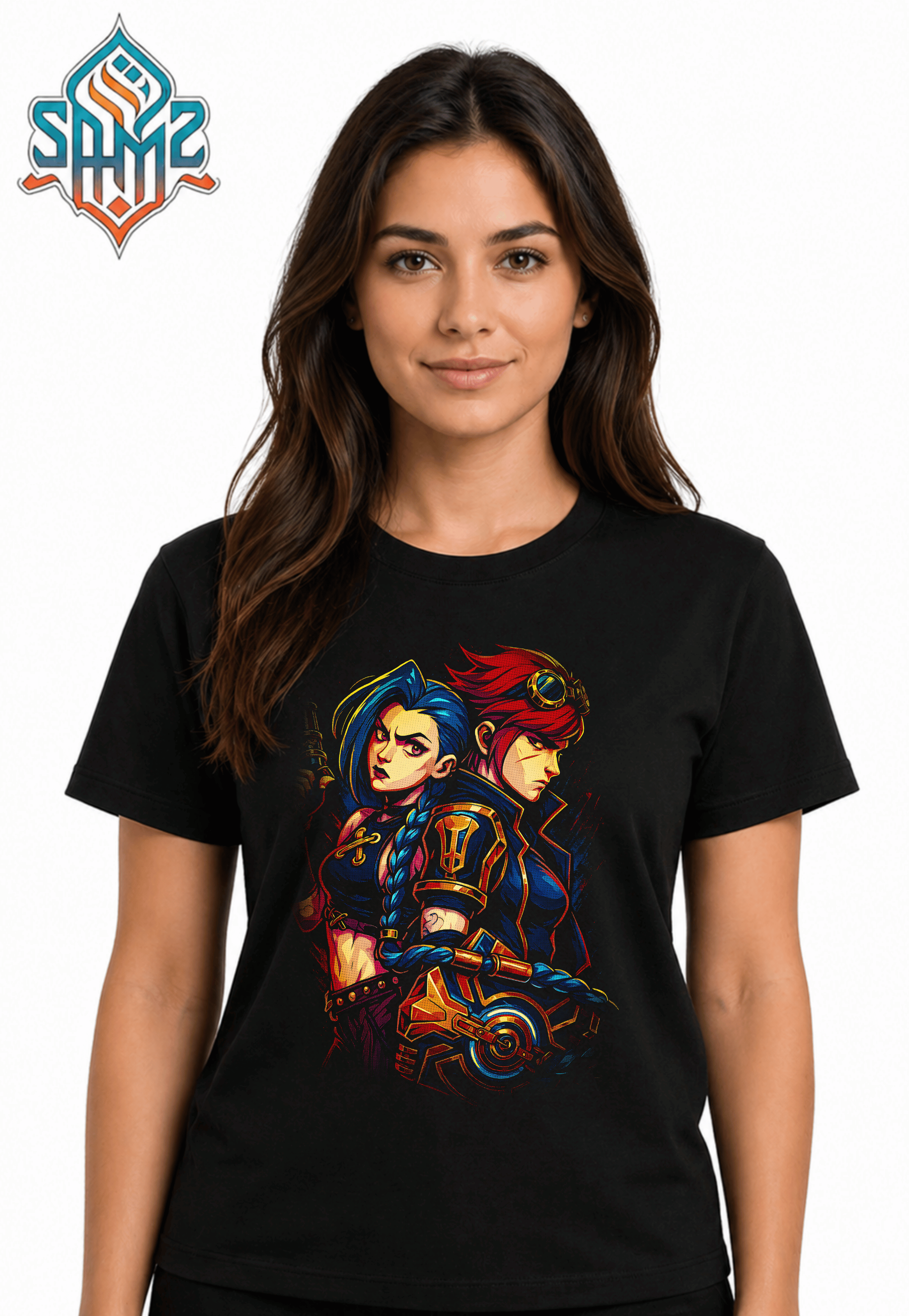 Jinx and Vi – Premium DTF Transfer Print for T-Shirts | Custom Heat Transfer Design Unisex | High Quality Shirt Printing | SAMZ 24
