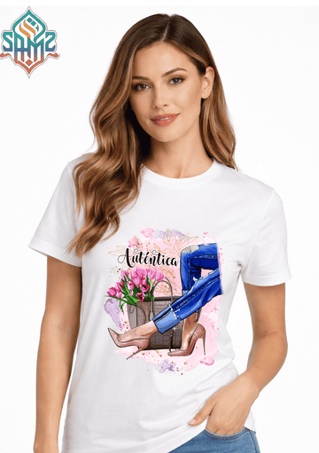 AUTENTICA TACONES BEIGE – Premium DTF Transfer Print for T-Shirts | Custom Heat Transfer Design for Men Women Kids | High Quality Graphic Shirt Printing | SAMZ 24