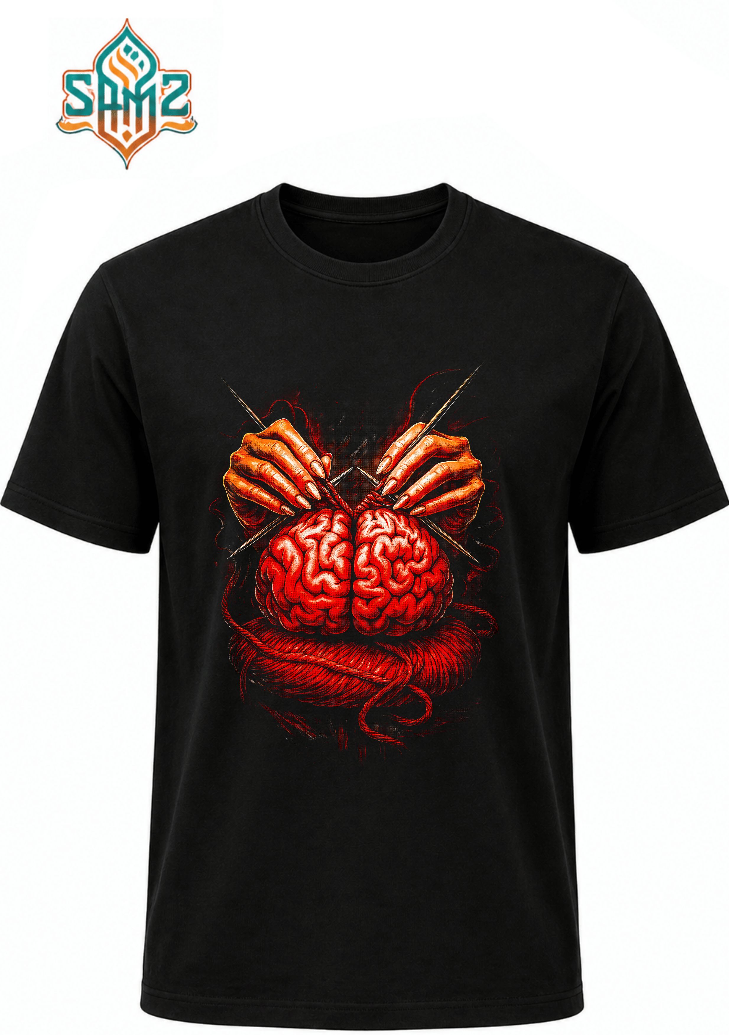 Brain Knitting – Premium DTF Transfer Print for T-Shirts | Custom Heat Transfer Design Unisex | High Quality Shirt Printing | SAMZ 24