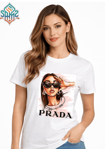 WOMAN PRADA – Premium DTF Transfer Print for T-Shirts | Custom Heat Transfer Design for Men Women Kids | High Quality Graphic Shirt Printing | SAMZ 24