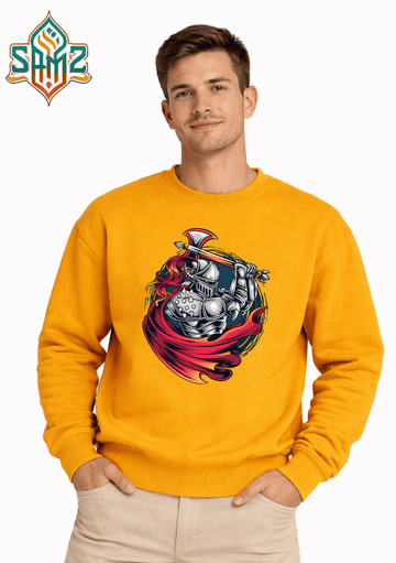Knight Fire Axe – Premium DTF Transfer Print for T-Shirts | Custom Heat Transfer Unisex | High Quality Shirt Printing | SAMZ 24