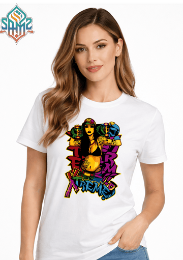 Street Skater Girl Tattoo Art – Premium DTF Transfer Print for T-Shirts | Custom Heat Transfer Unisex | High Quality Shirt Printing | SAMZ 24