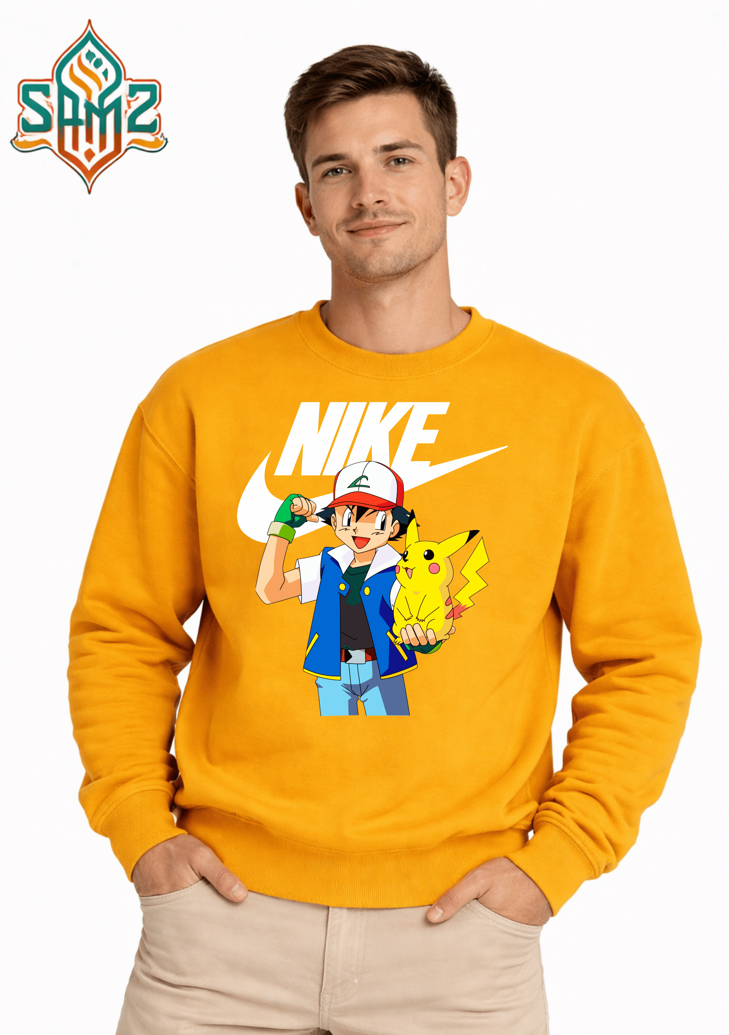 Nike Ash Pikachu Duo – Premium DTF Transfer Print for T-Shirts | Custom Heat Transfer Unisex | High Quality Shirt Printing | SAMZ 24