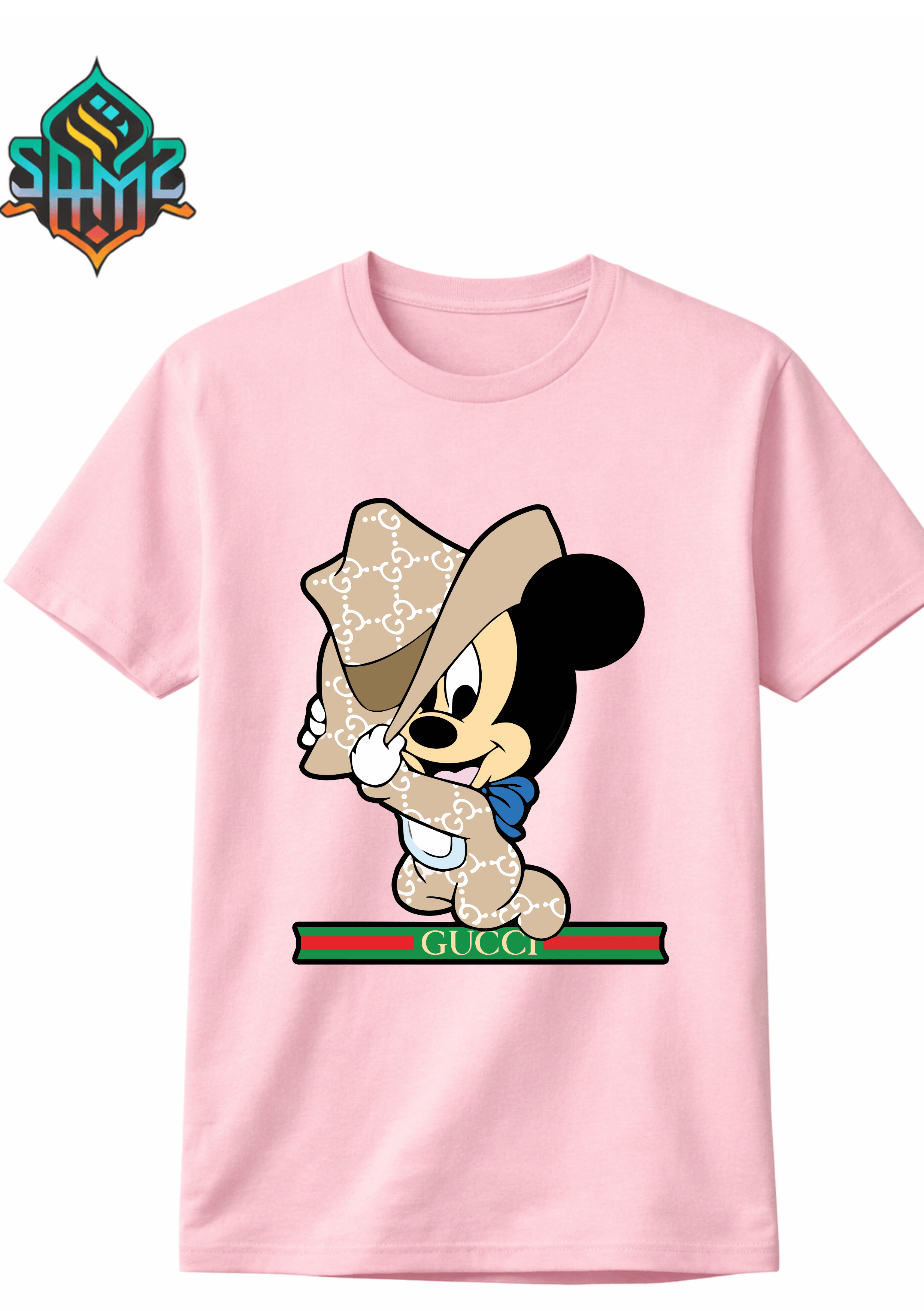 Mickey Mouse Gucci  – Premium DTF Transfer Print for T-Shirts | Custom Heat Transfer Design for Men Women Kids | High Quality Graphic Shirt Printing | SAMZ 24